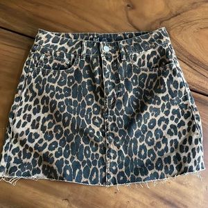 Zara cheetah jean skirt size S